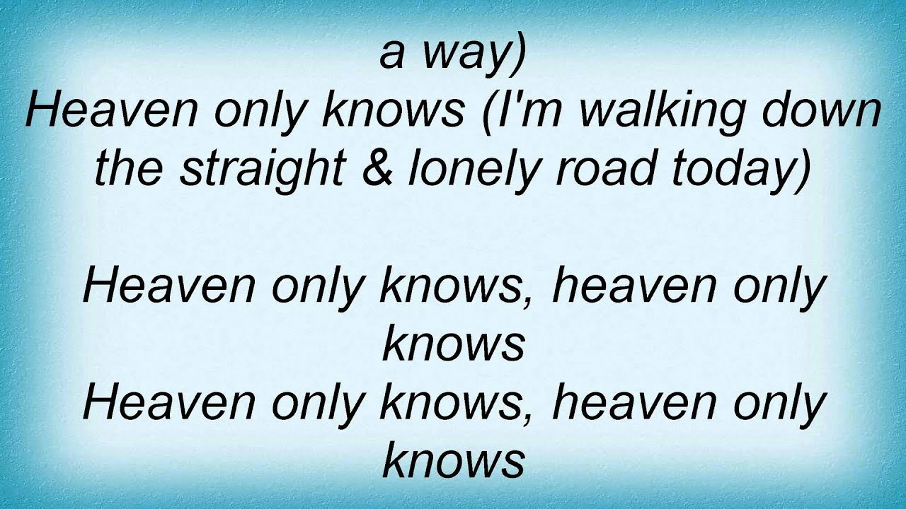 Electric Light Orchestra - Heaven Only Knows Lyrics - YouTube
