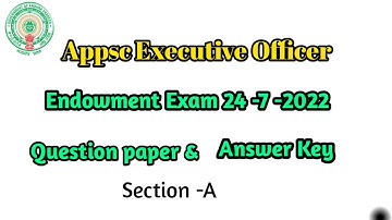 Appsc Endowment  Answer key #appsc #endowmentkey