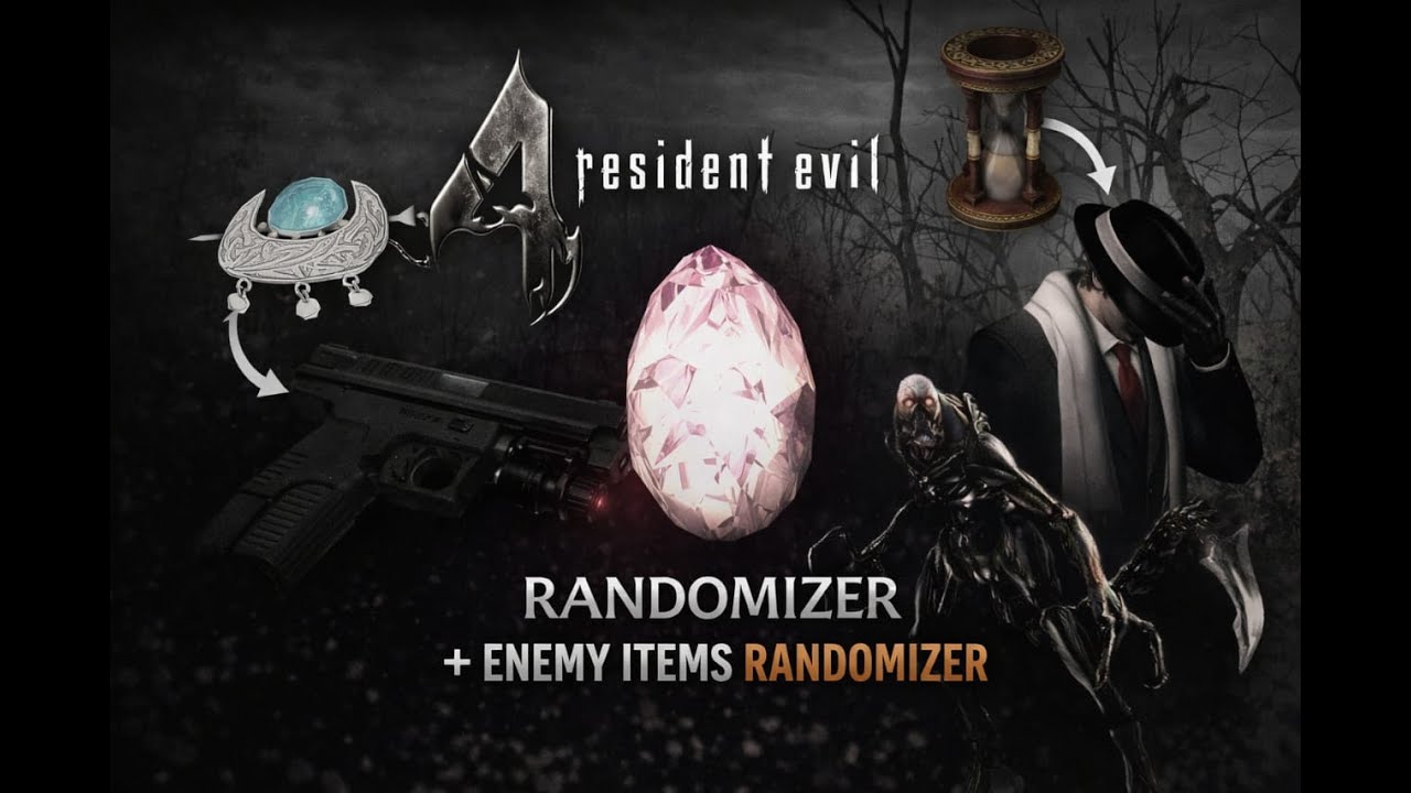 RE4 MOD RANDOMIZER + ENEMY ITEMS RANDOMIZER #3 download in description