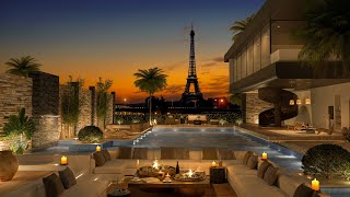 Paris Eiffel Tower View in Cozy Resort Ambience - Soft Piano Jazz Music for Relax & Sleep screenshot 5