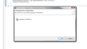Adding an application configuration to a Silk4J project