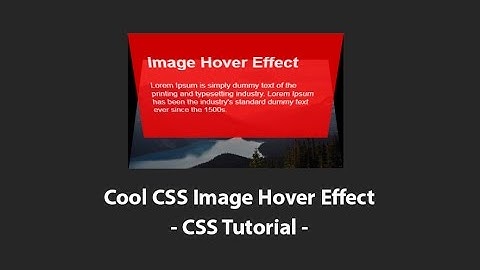 Image Hover Effect - Html Css Tutorial - Pure Css3 Hover Effect