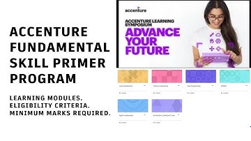 Accenture Fundamental Skill Primer Program | Accenture TFA Modules | Accenture Pre-learning Modules
