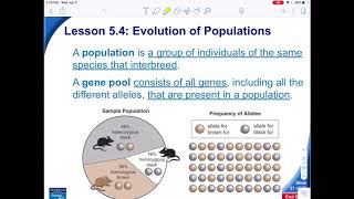 Lesson 5.4 Evolution of Populations