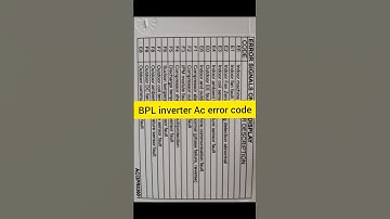 BPL Inverter AC all error code #inverterac #errorcode #bpl