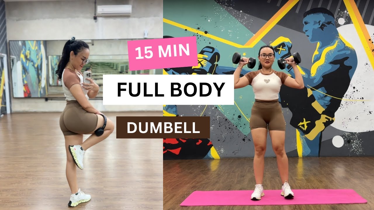 15 Minutes Full Body Workout with Dumbell + Warm Up - YouTube