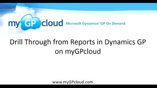 Drill Through Reports to Dynamics GP on myGPcloud