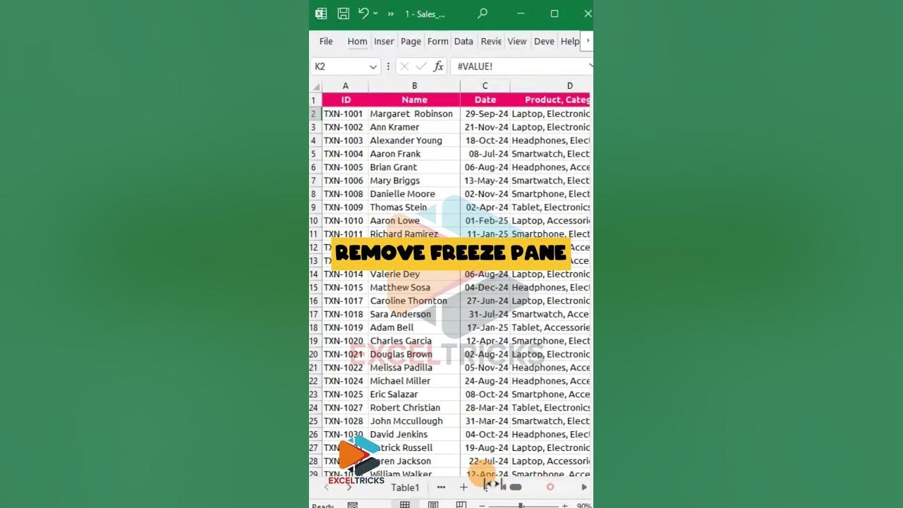 Freeze pane shortcut in excel keep rows columns visible instantly 