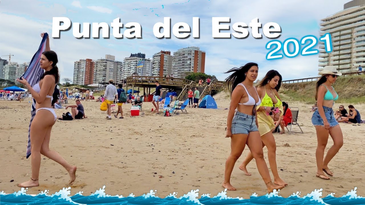 4K VIDEO BEACH WALK - 2021 - Mansa Beach URUGUAY Travel vlog