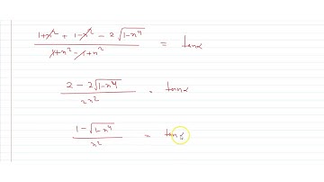 if `tan^-1 {(sqrt(1+x^2)-sqrt(1-x^2))/(sqrt(1+x^2)+sqrt(1-x^2))}=alpha` then `x^2` is: