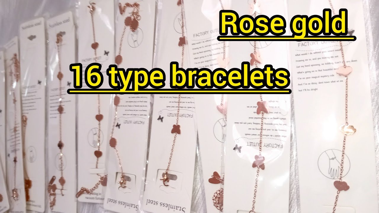 Rose gold bracelet collection.