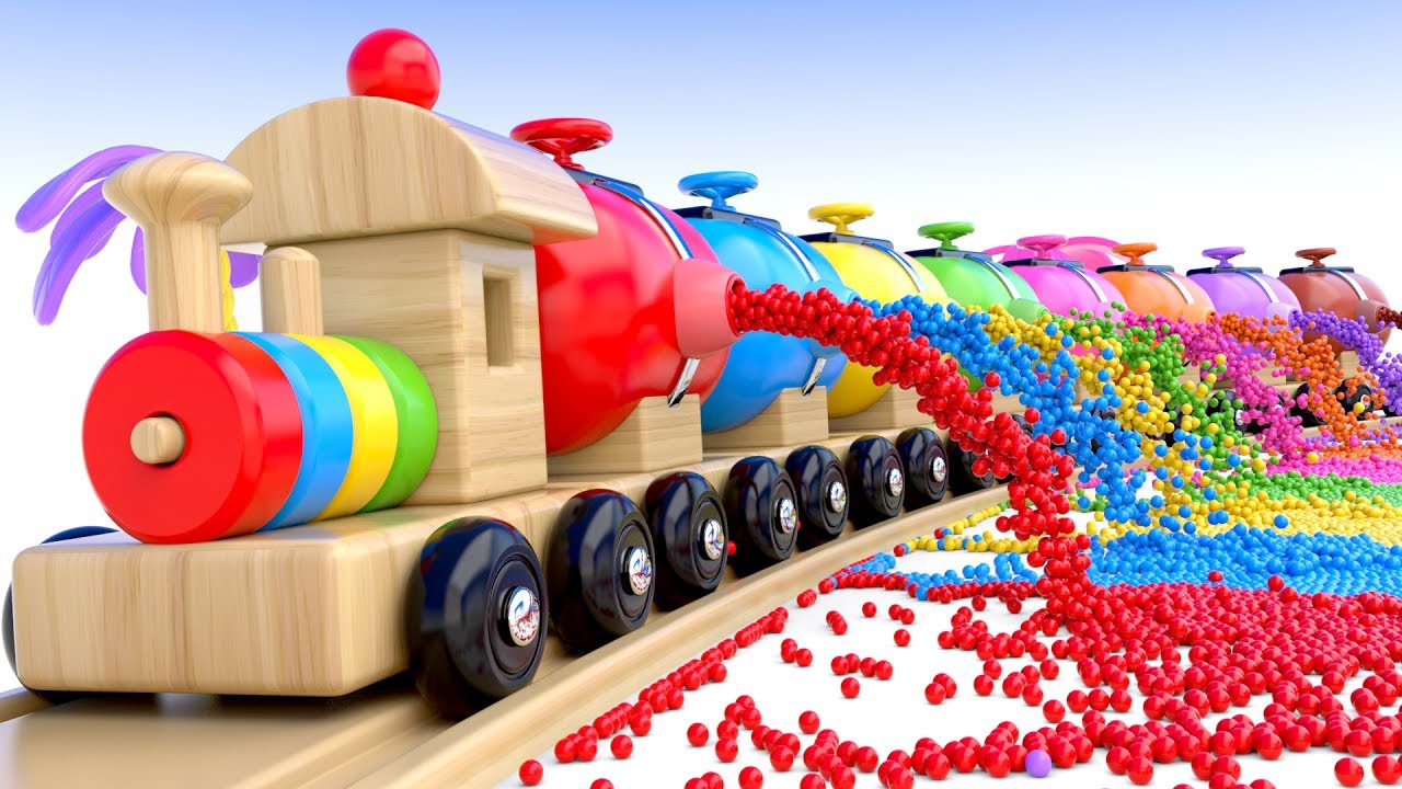 Colors with Preschool Toy Train and Color Balls   Shapes  Colors Collection for Children