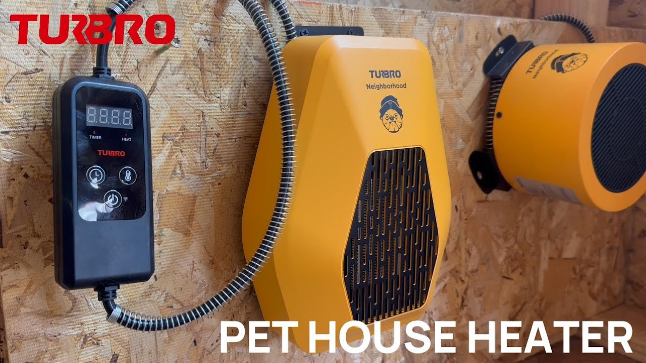 TURBRO 800W Dog House Heater: Wall mount, 10ft anti-bite