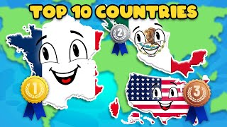 Discover The Top 10 Most Visited Countries in 2023! | Geography Compilations For Kids | KLT GEO