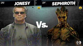 Terminator (Snake) vs Groot (Sephiroth) | CPU Battle | Modded Smash Ultimate