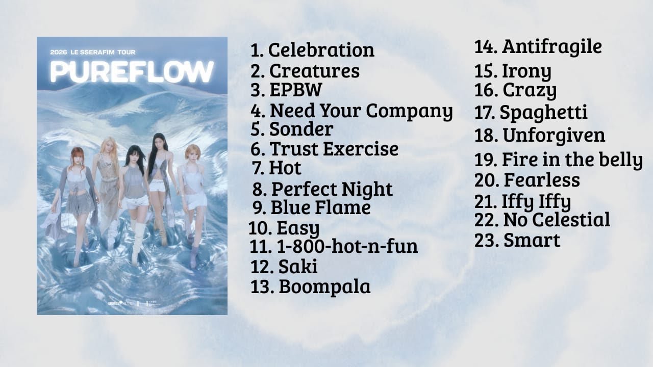 LE SSERAFIM PUREFLOW TOUR SETLIST - YouTube