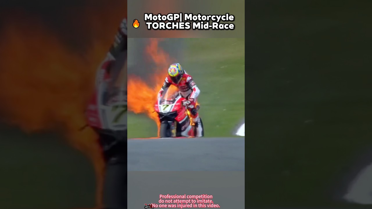 Heart -Stopping Moment: MotoGP Bike Ignites on Track!🔥#usa#MotoGP#MotoGP 202#fyp