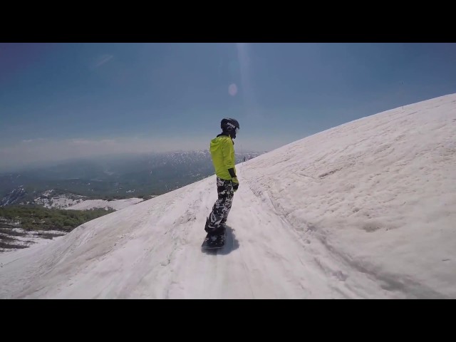 月山 スノーボードでトラバース路を行く！