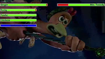 Chicken Run (2000) Final Battle with healthbars