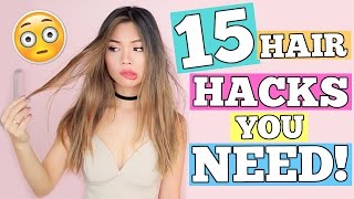 15 Hair Hacks EVERY Girl Should Know! + How to Get Hair Goals!