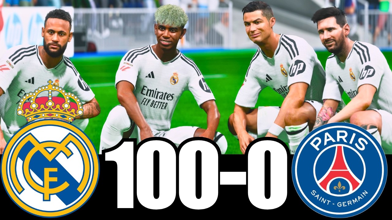 FC 25 -MESSI RONALDO NEYMAR & MBAPPE | ALL STARS | REAL MADRID 100-0 PARIS SG