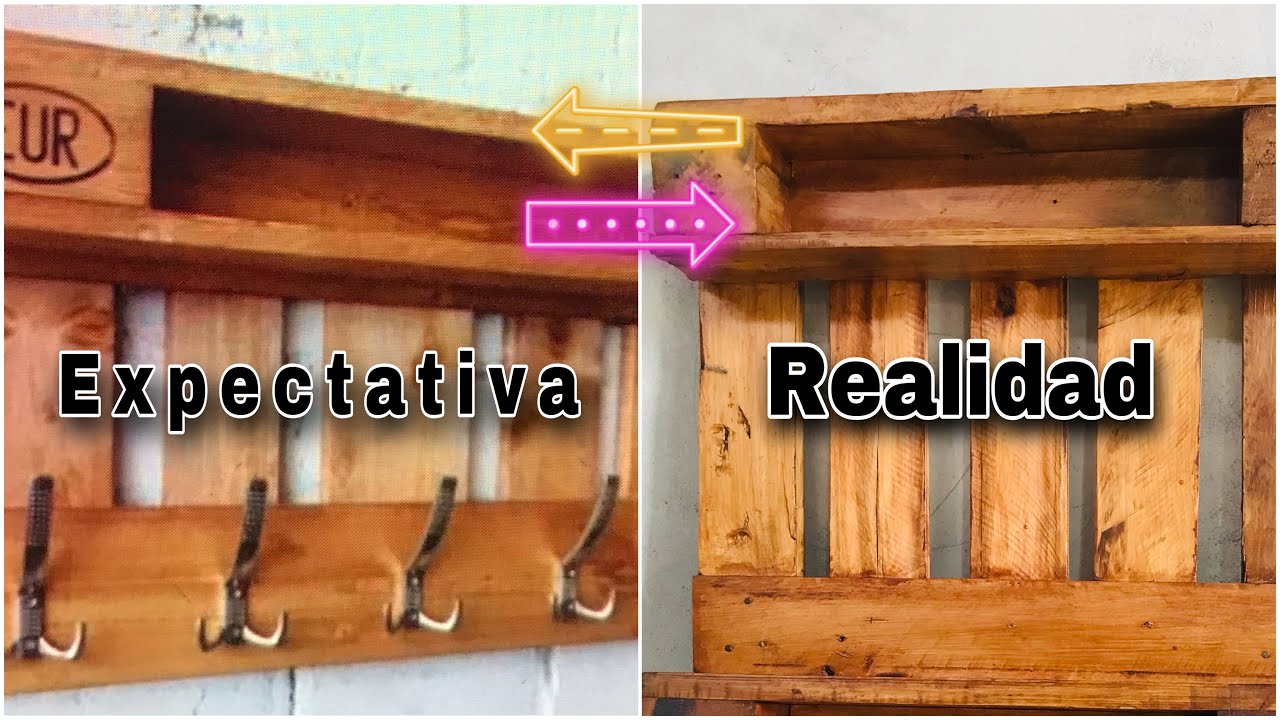 Mariscos Subtropical dividir Cómo hacer un perchero con pallets ♻️ madera 🪵 reciclada || DIY pallets -  YouTube