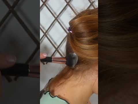 Asmr neck tingles with makeup brush #shorts