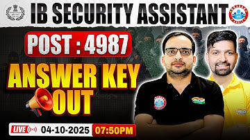 IB SA Answer Key 2025 | IB Security Assistant Answer Key 2025 Out | IB SA Cut off 2025 | Details