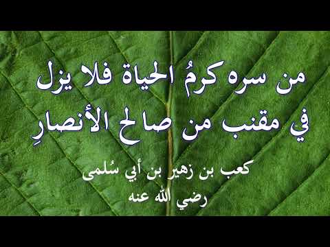 من سره كرم الحياة كعب بن زهير