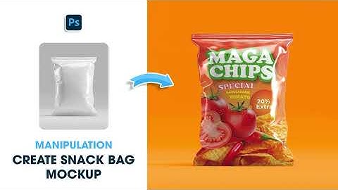 Photoshop 2025 Tutorials - How to create Snack Bag mockup
