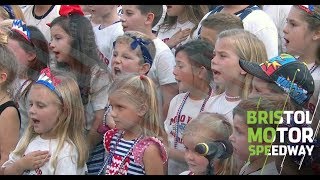 Drivers’ kids sing National Anthem