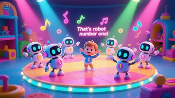 Eight Little Robots Dancing Around | Fun Robot Dance Song for Kids | Energetic Nursery Rhyme