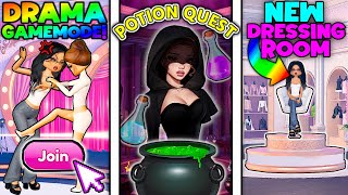 DRAMA GAMEMODE!  POTION QUEST? NEW DRESSING ROOM! NEW FACES! (Valentines UPDATE) | Dress To Impress