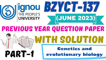 IGNOU ZOOLOGY BZYCT-137 previous year question paper with solution part-1 💯 june23 #viral #youtube