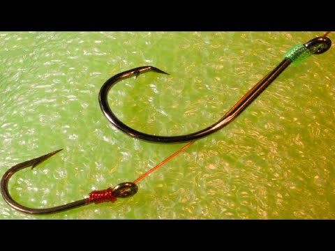 How to tie Adjustable Double Live Bait Fishing Hook(42)Sliding Snell knot-Cách  Buộc Lưỡi Câu trượt 