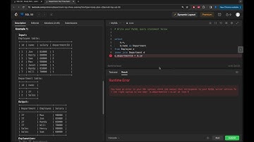 Leetcode SQL 50 | 185. Department Top Three Salaries Solution