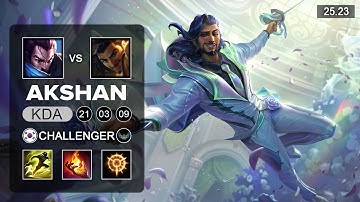 Akshan vs Yasuo Mid - KR Challenger - Patch 25.23 Season 15