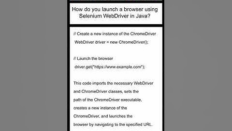 SELENIUM : How do you launch a browser using Selenium WebDriver in Java?