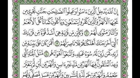 تلاوة سورة محمد الآيات من 12 إلى 19