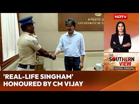 "Real-Life Singham": Tamil Nadu CM Vijay Felicitates Cop Who Rode On Speeding SUV