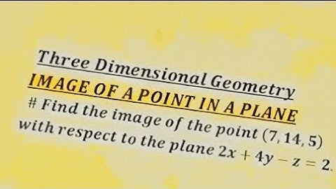 Image of a point in a plane - Three Dimensional Geometry.