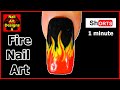 Fire Pattern Easy Nail Art Tutorial/At Home/Beautiful/Simple/How to/Nail Art Designs 9/Shots