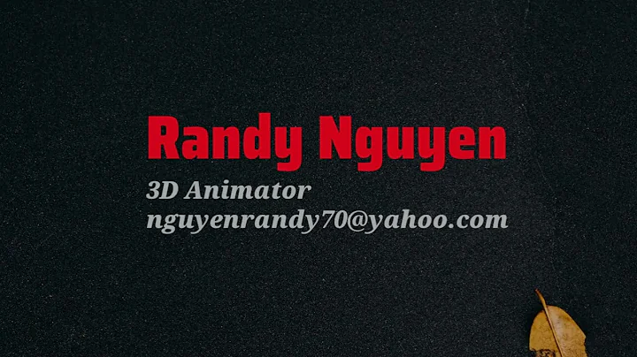 Randy Nguyen Animation DemoReel 2022