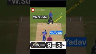 W.Sundar Only Fire🔥/ GT Need 25 Runs Last Over Thriller! /GT vs DC / Real Cricket 24 #shorts