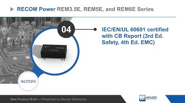 RECOM Power REMxE Medical Grade DC/DC Converters — New Product Brief | Mouser Electronics