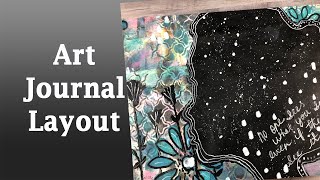 Art Journal Layout Process / Silhouette Stencil /   Jane Davenport