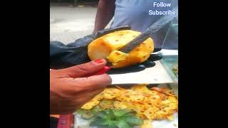 amazing pineapple cutting skill #foodcutting #streetfoodtester