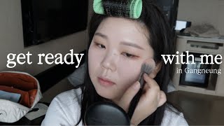 Silent GRWM 🎧 : morning in Korea, Gangneung ⊹⁺ asrm korean makeup products, monolid eyes