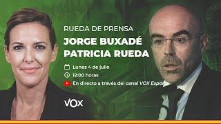 🔴 DIRECTO | Rueda de prensa de Jorge Buxadé y Patricia Rueda.
