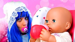 Feeding baby doll and Disney princess - Disney Princess Pretend Play Baby doll
